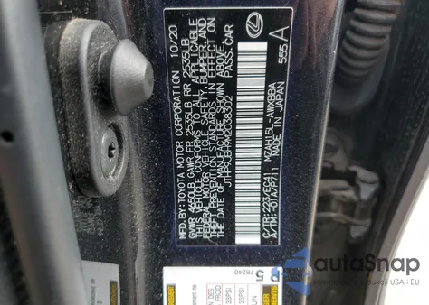 2021 Lexus Ux 250H из США, поврежденный, VIN JTHP9JBH9M2038302